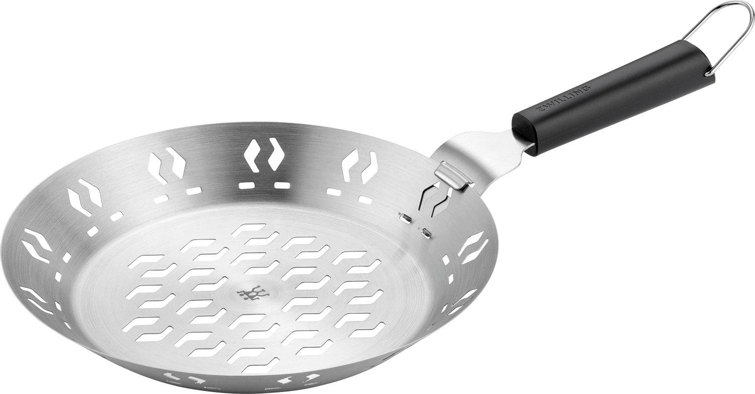 Bbq Grillkurv Med Håndtag Sølv Rund