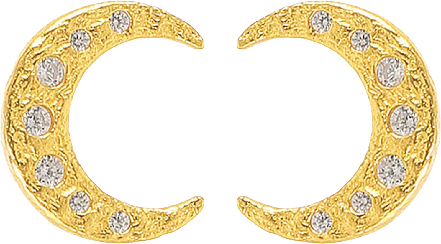 White Half Moon Earrings