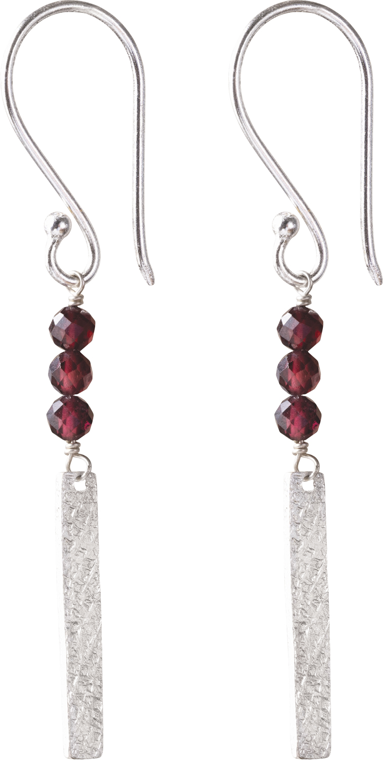 Bar Garnet Earrings Sp