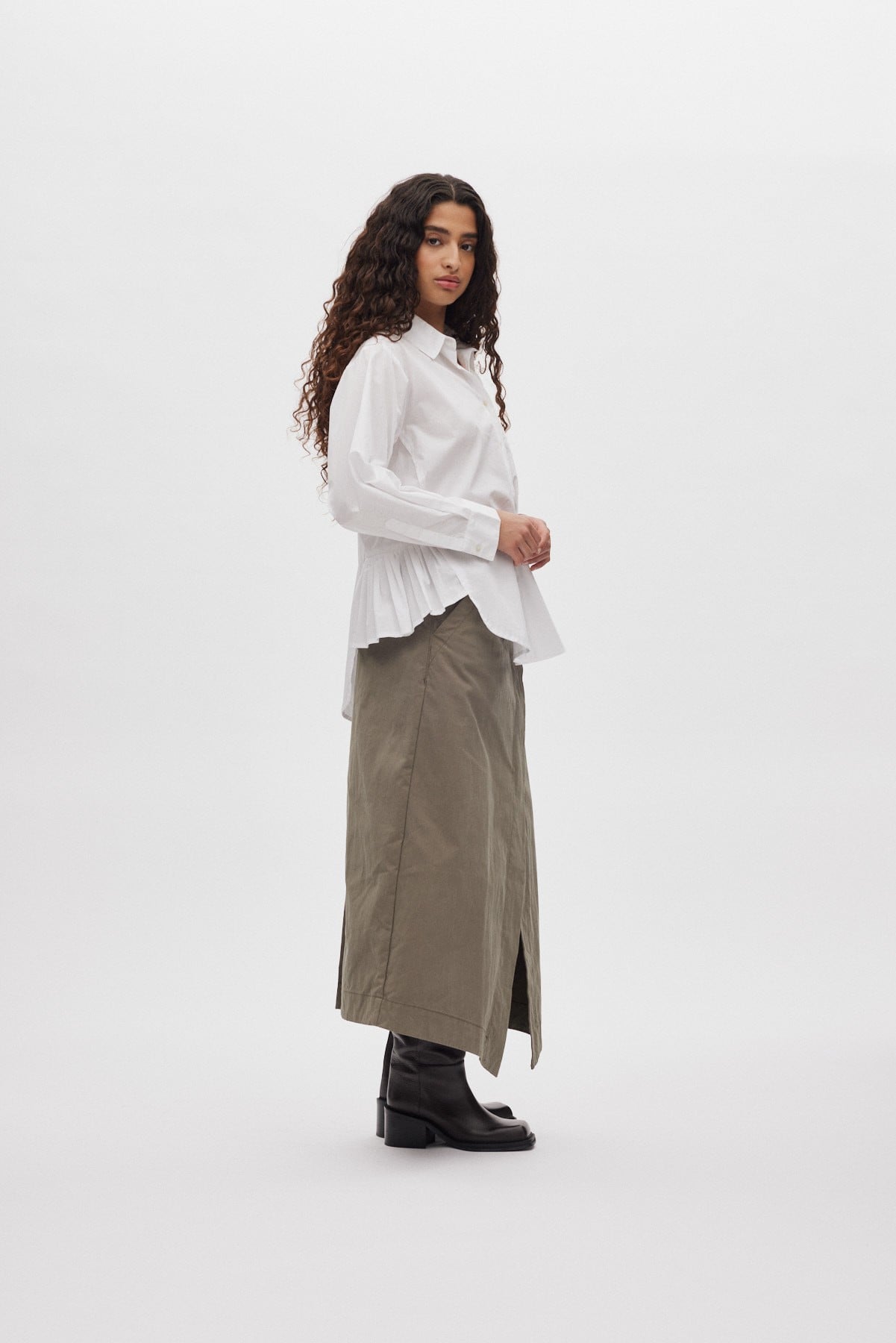Poplin Side Gather Shirt Djana