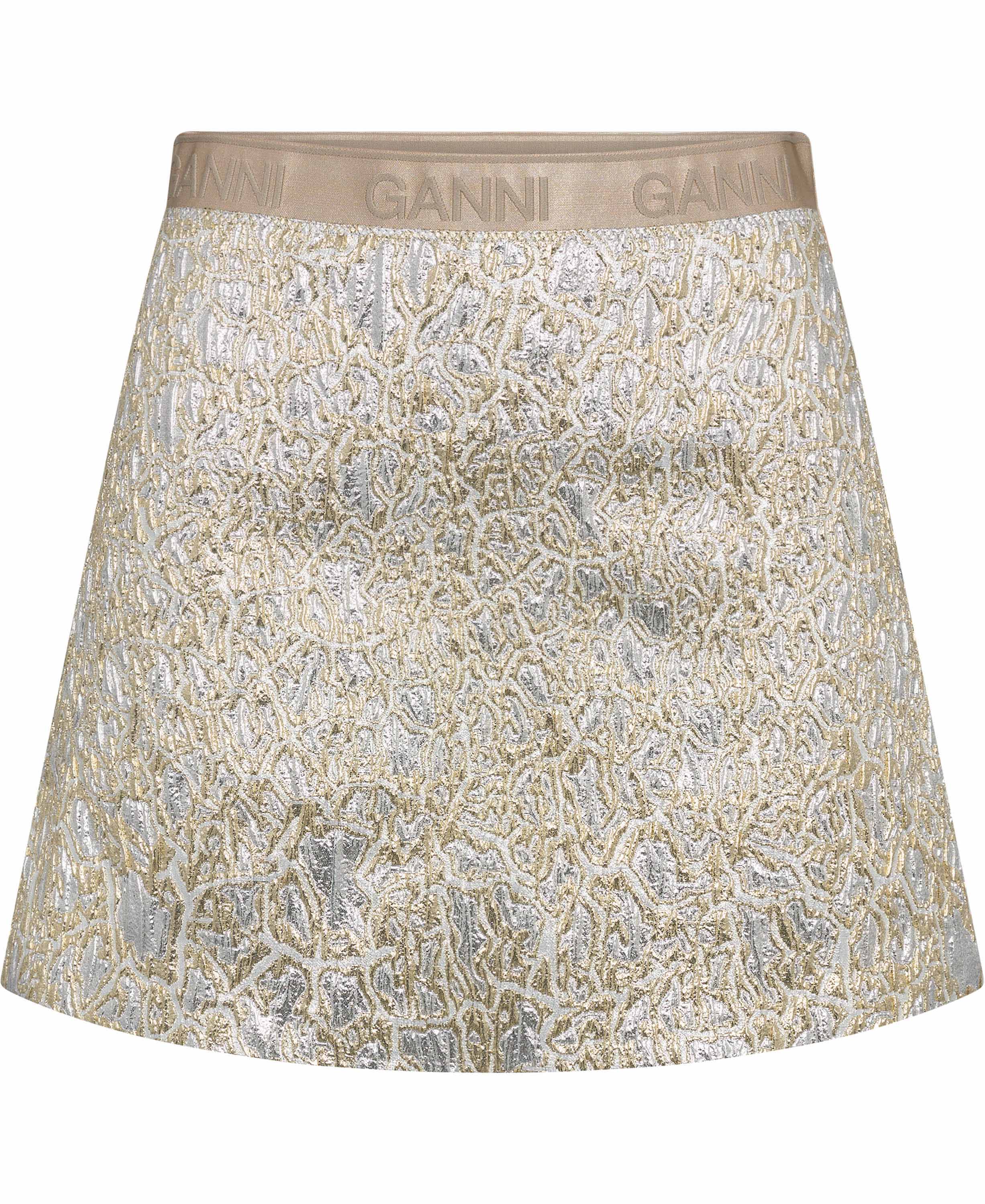 Metallic Cloque Elasticated Mini Sk