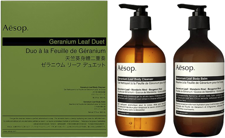 Geranium Leaf Duet Aesop Rensende og Hydrerende Sæt