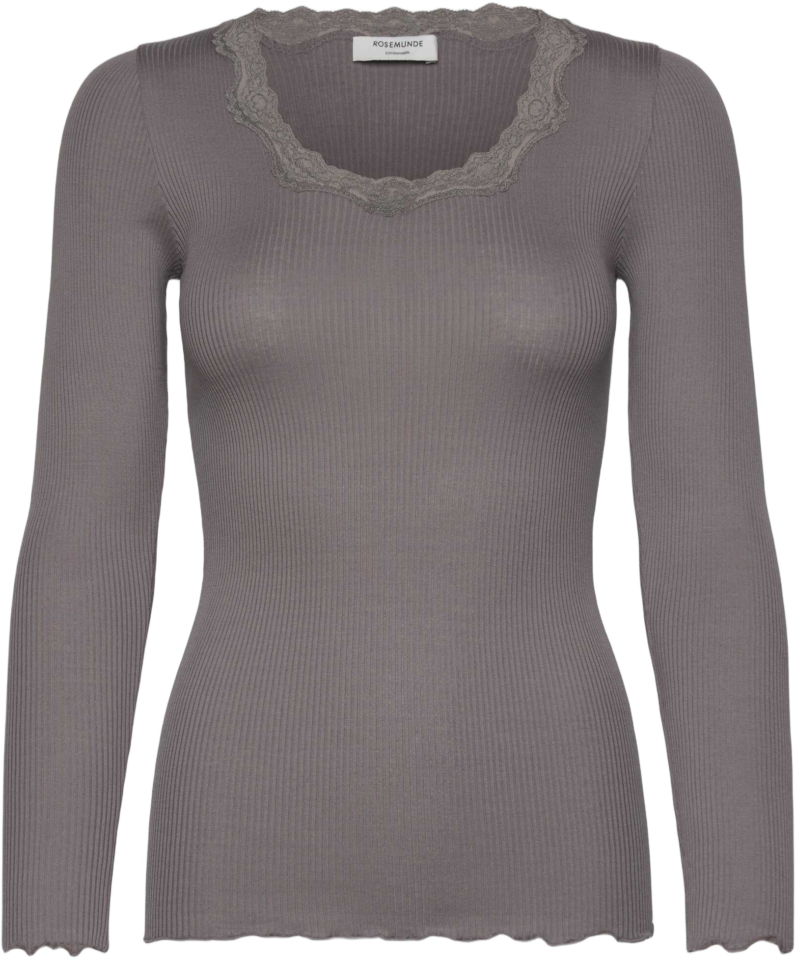 Rwbabette Silk LS Uneck Lace T-shirt