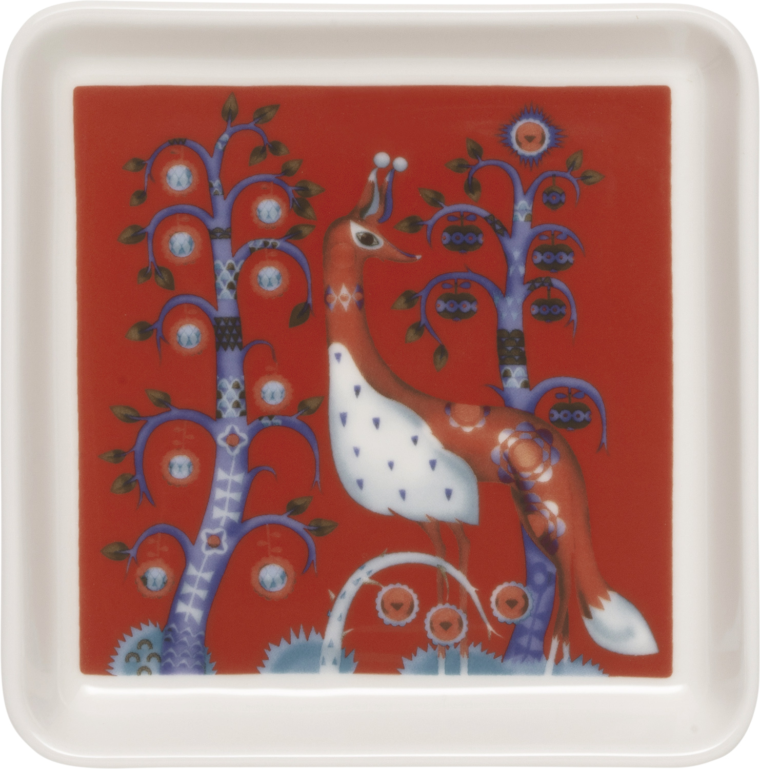 Taika Tallerken Firkantet 12x12cm rød