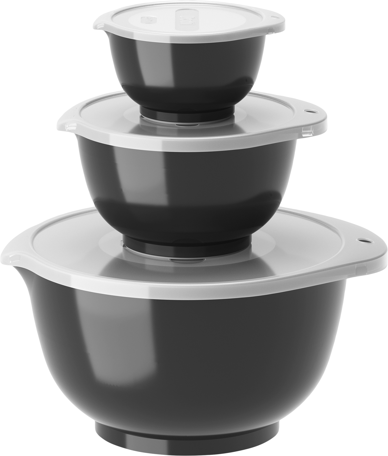 Margrethesæt 6 Dele 0,25 + 0,75 + 3 L Sort