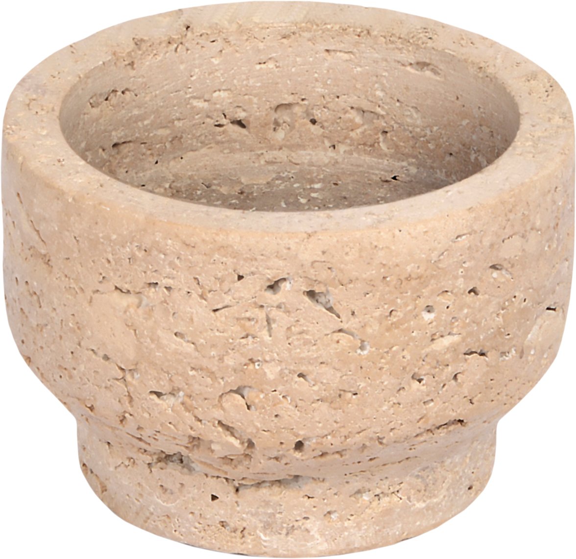 Travertine Candleholder Pillar/tea Light, Desert Beige, 8x5