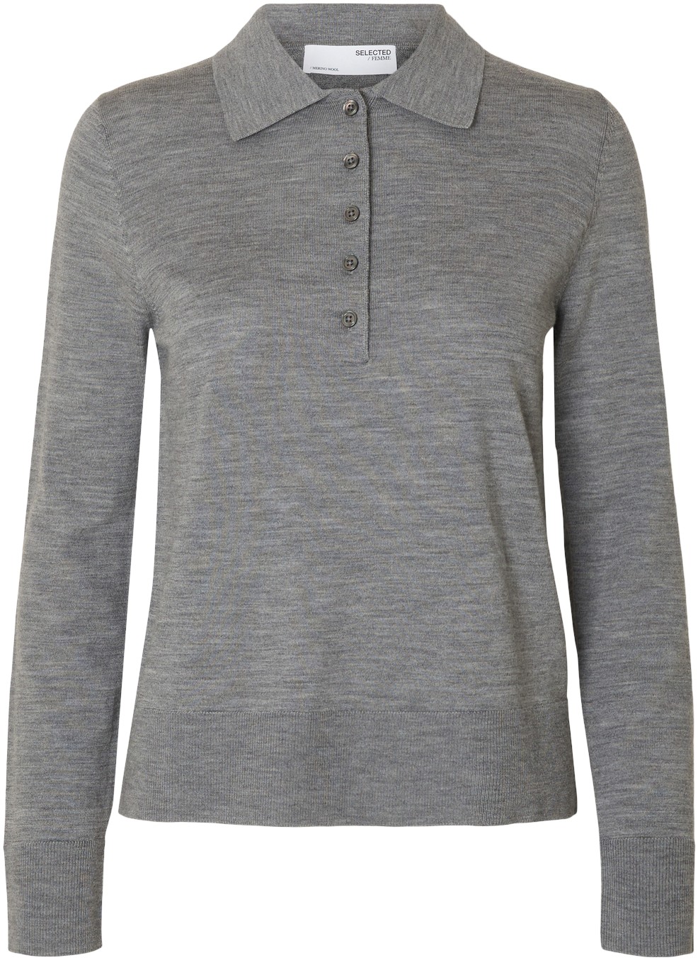 Slfthea LS Knit Merino Collar Neck