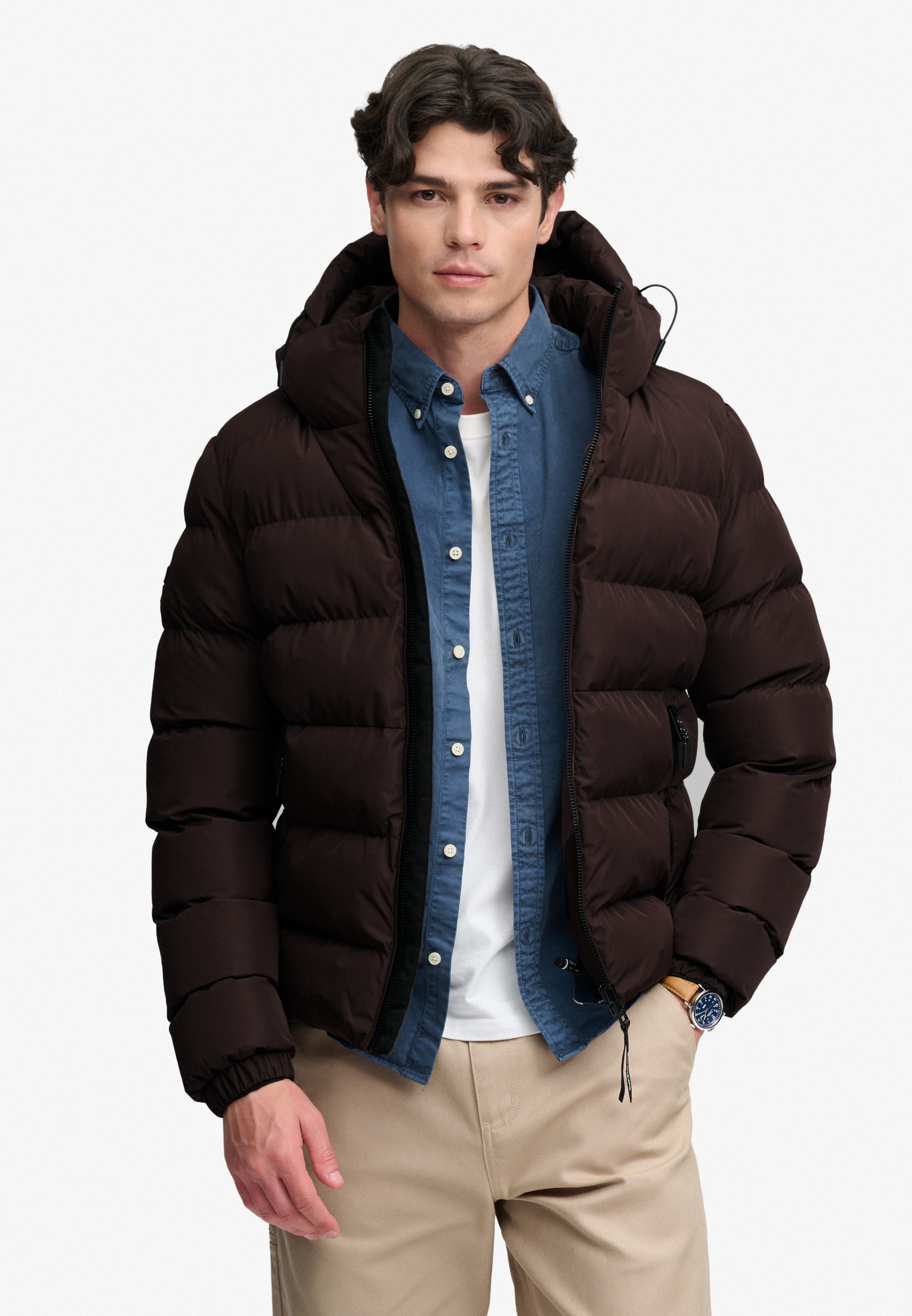 Hooded Sports Puffer Jacket