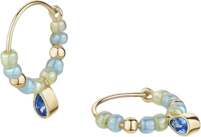 Global Goal # 6 Water Drop Beaded Hoop Earring