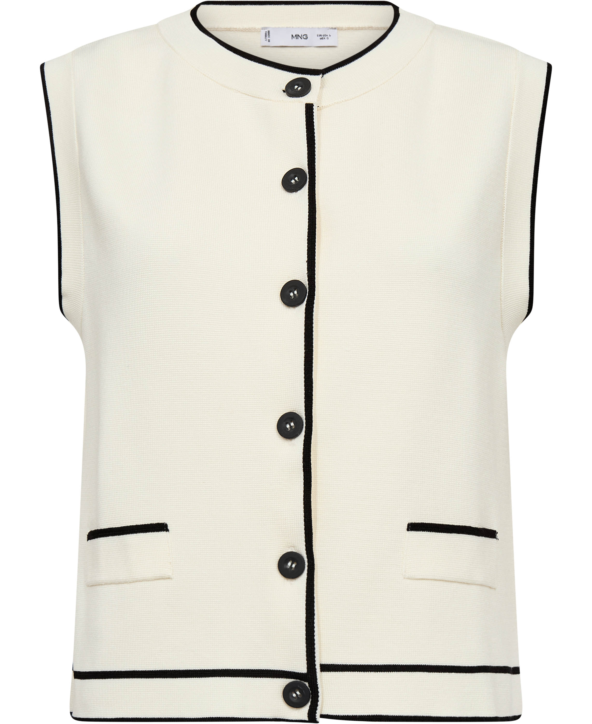 Knitted Waistcoat With Contrast pip