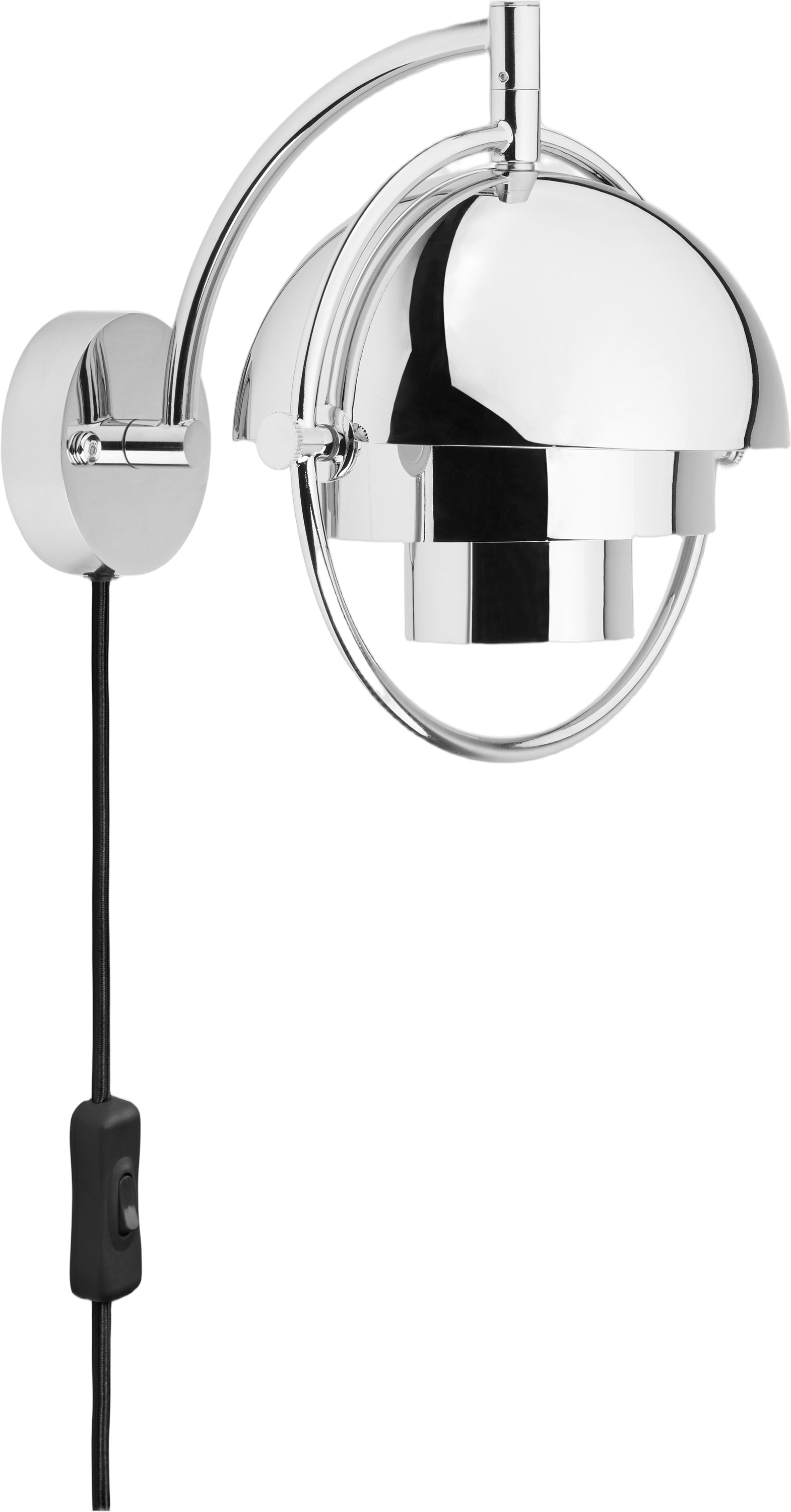 Multilite Wall Lamp, EU Base: Chrome, Shade: Chrome
