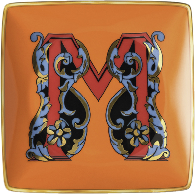 Bowl 12cm sq. Flat, Holiday Alphabet M, Versace