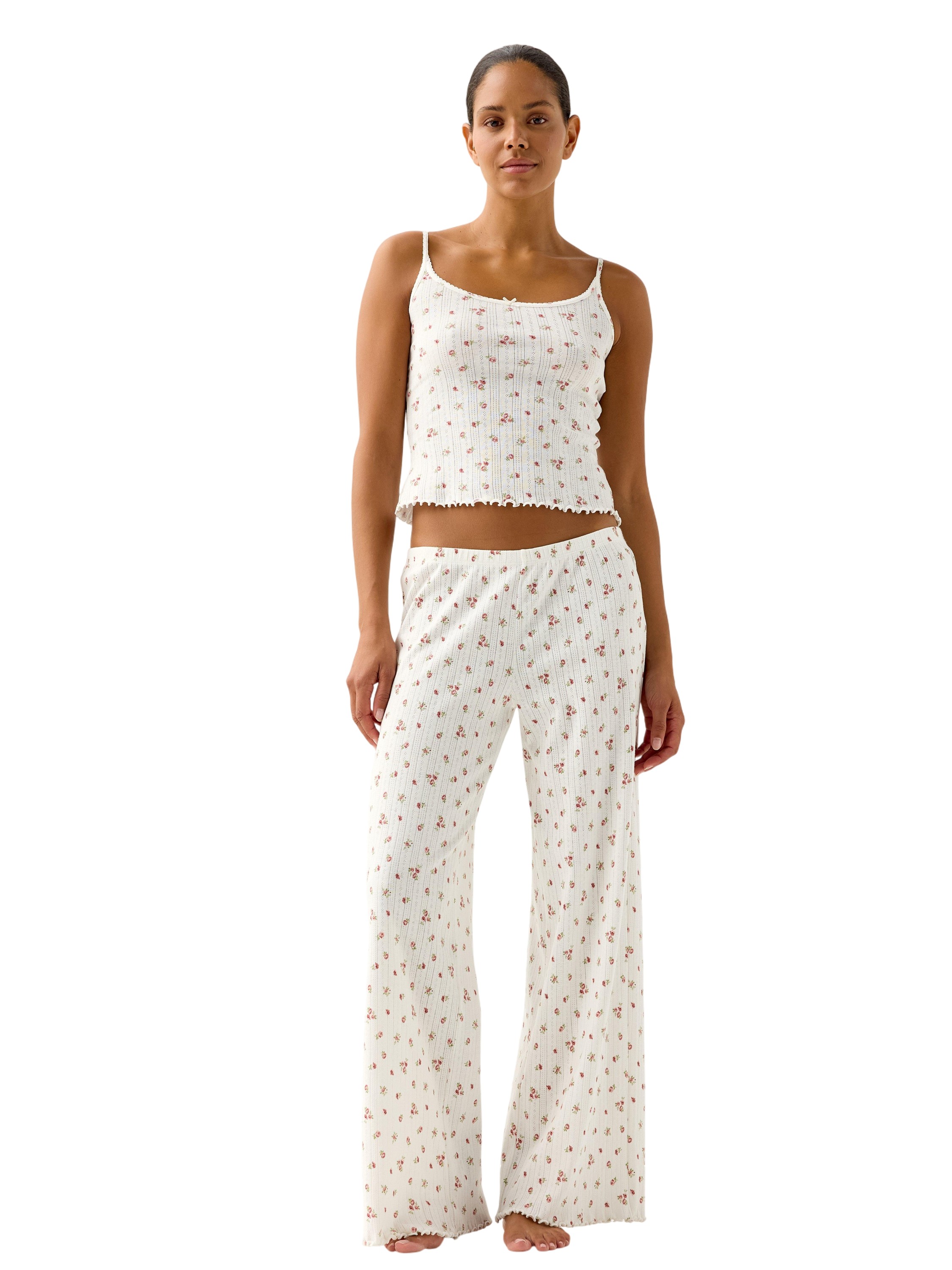 Wide Pyjama Trousers in Pointelle w