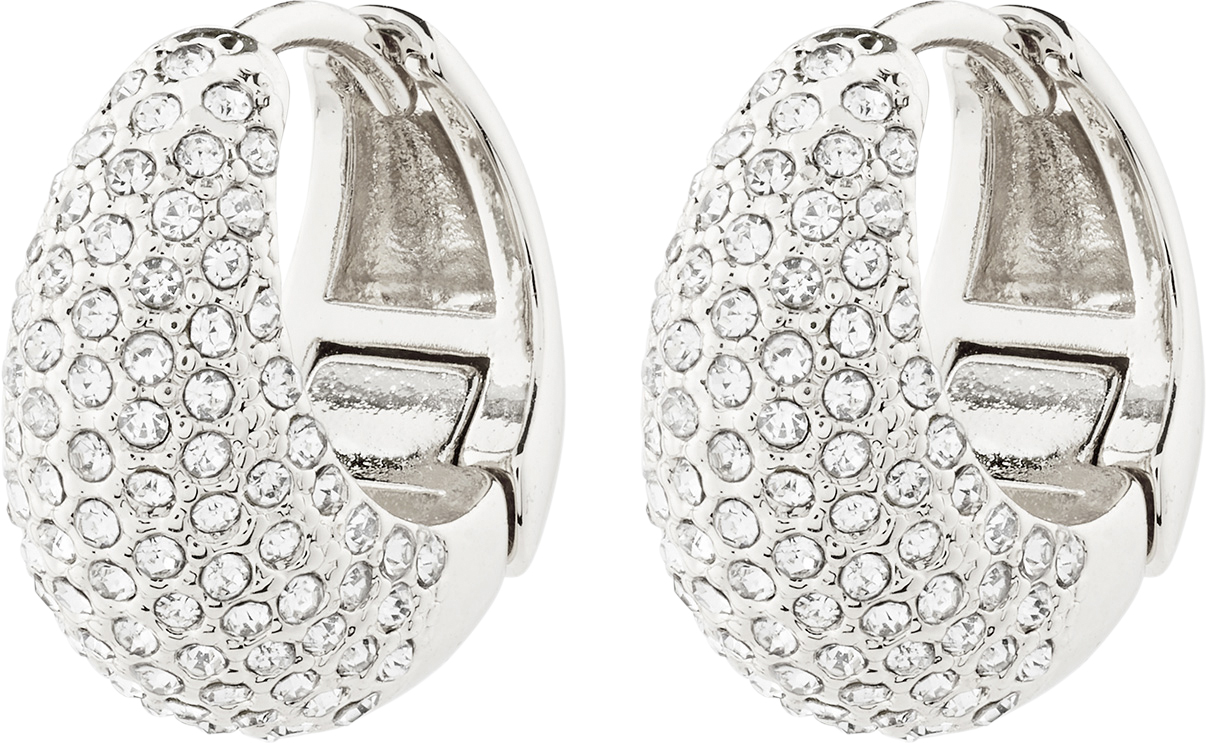Focus Recycled Crystal Earrings Silverplated