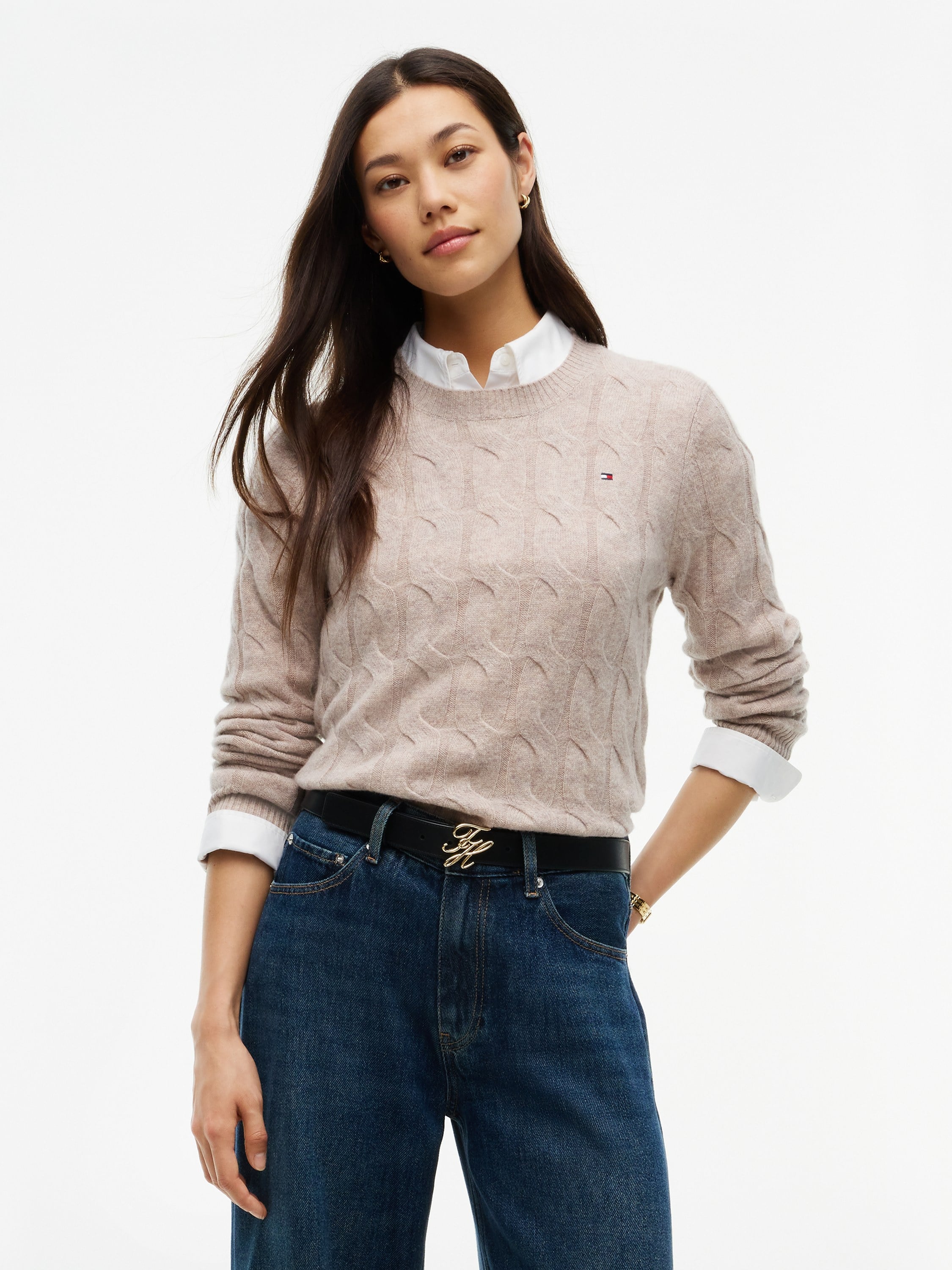 Pure Wool Chain Cable Knit Jumper