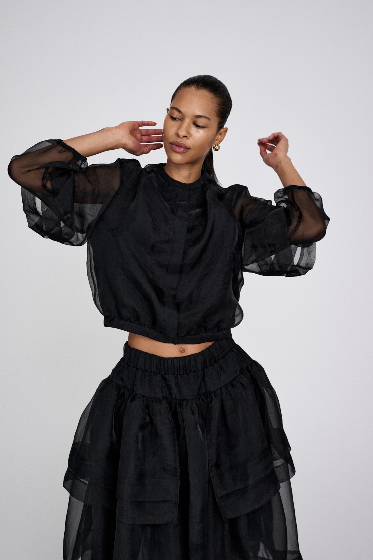 Organza Layer Shirt Jacket Everly