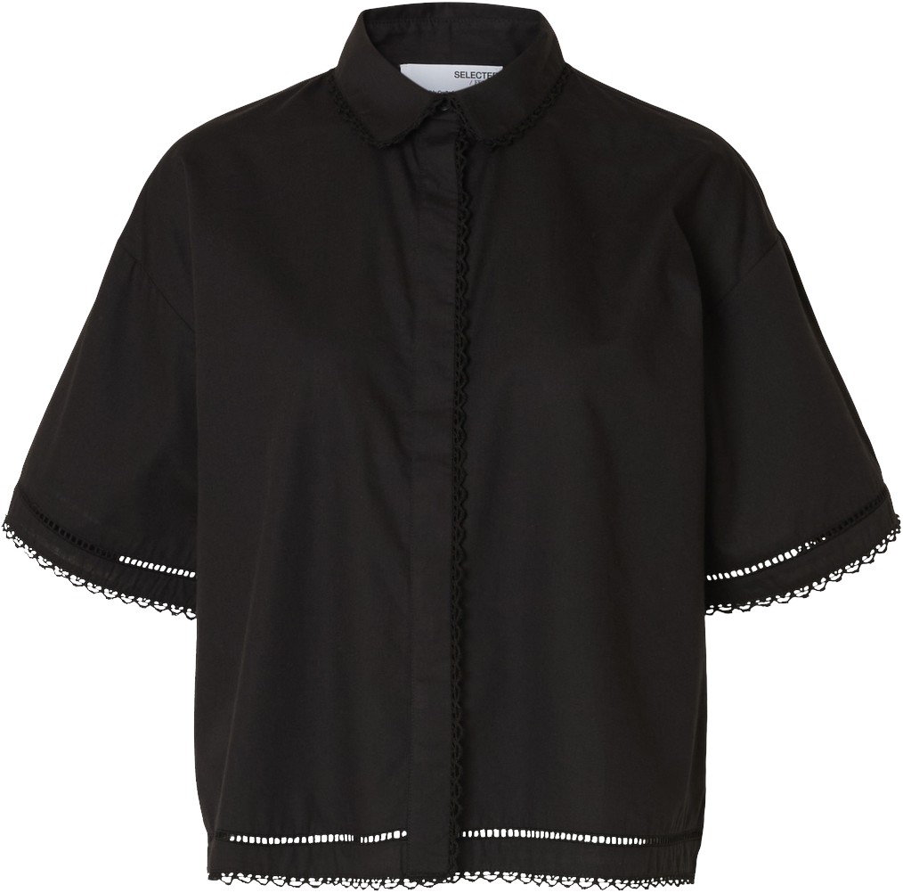 Slfnovi SS Crochet Detail Shirt B