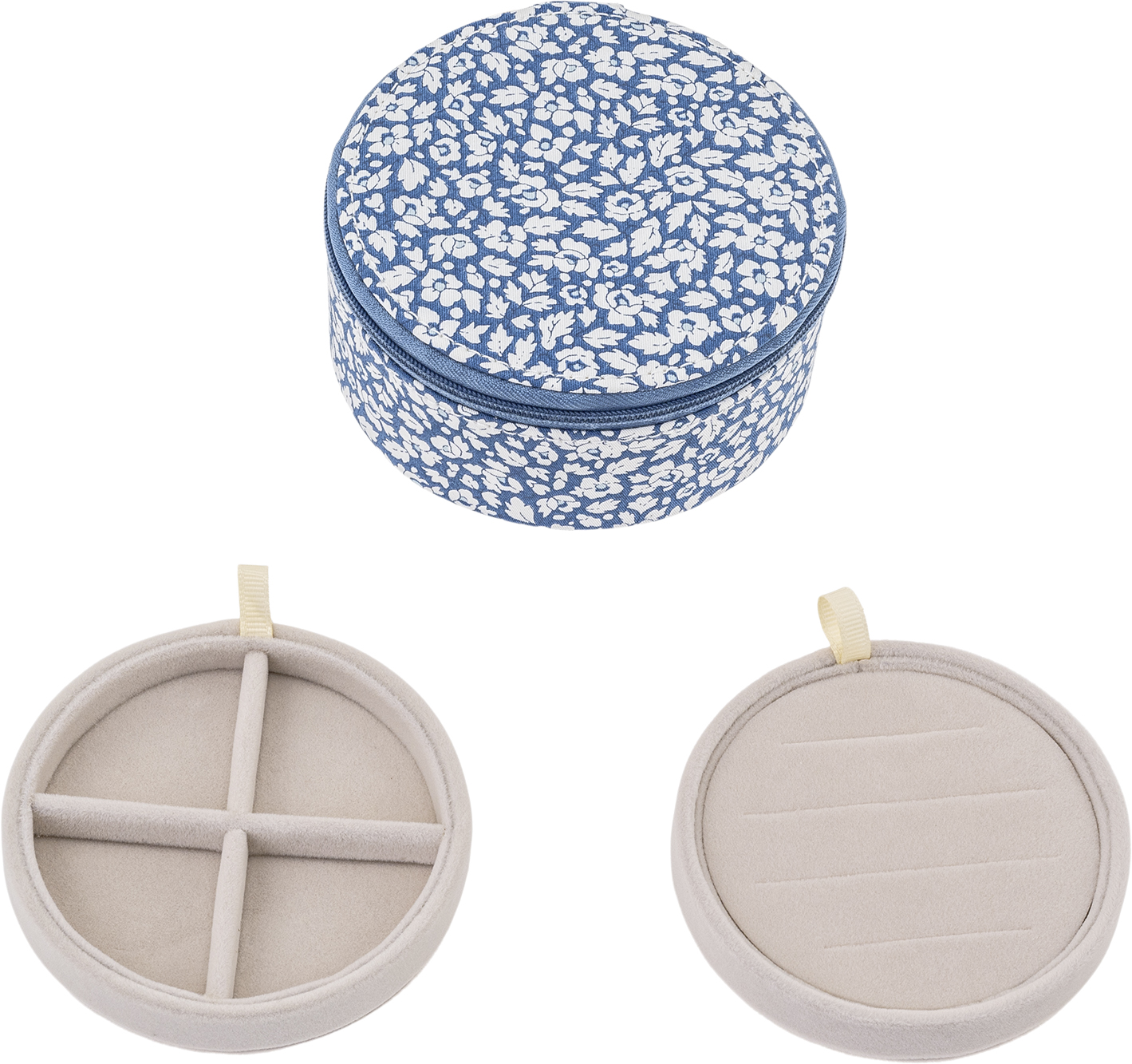Jewelry box Round mw Liberty Feather Blue