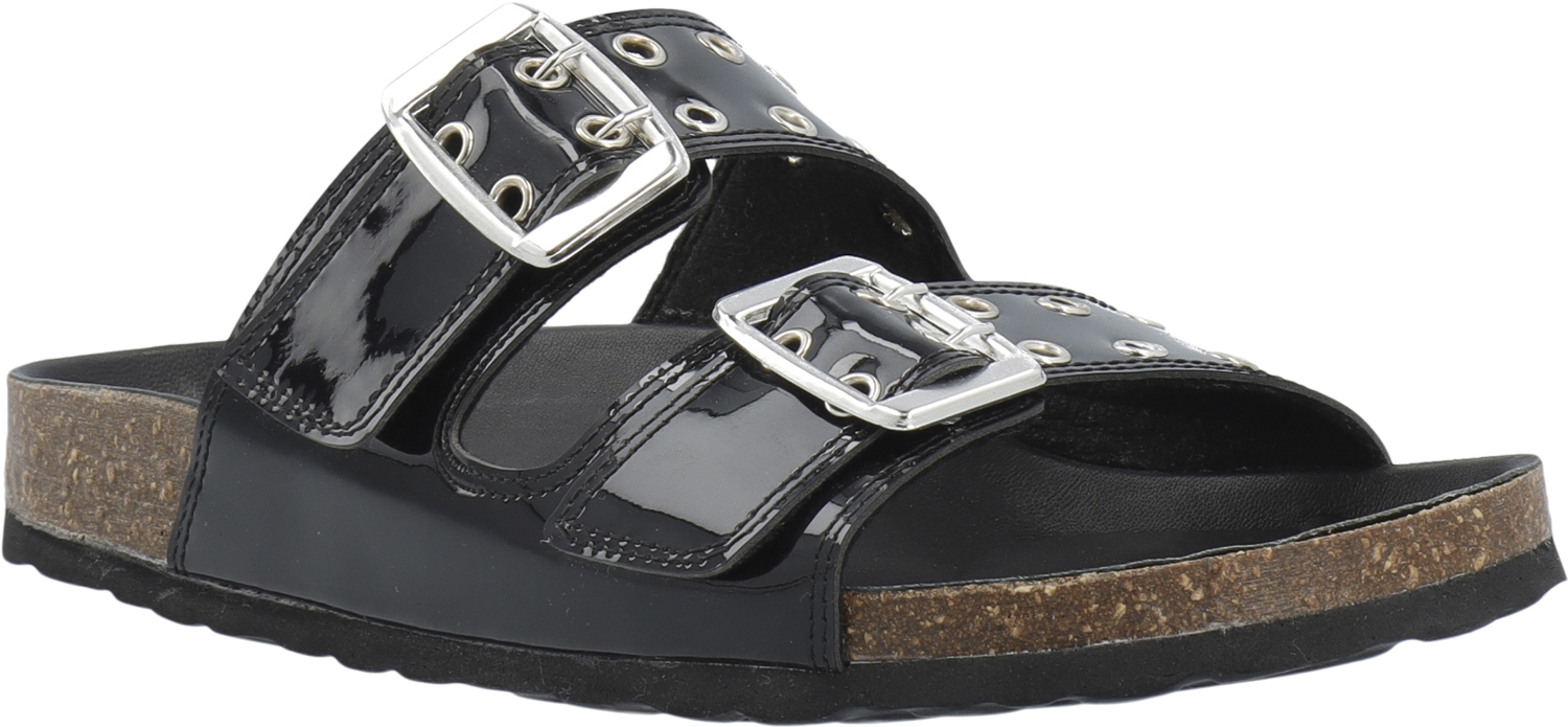 Biamiami Two Buckle Slide Patent Leather