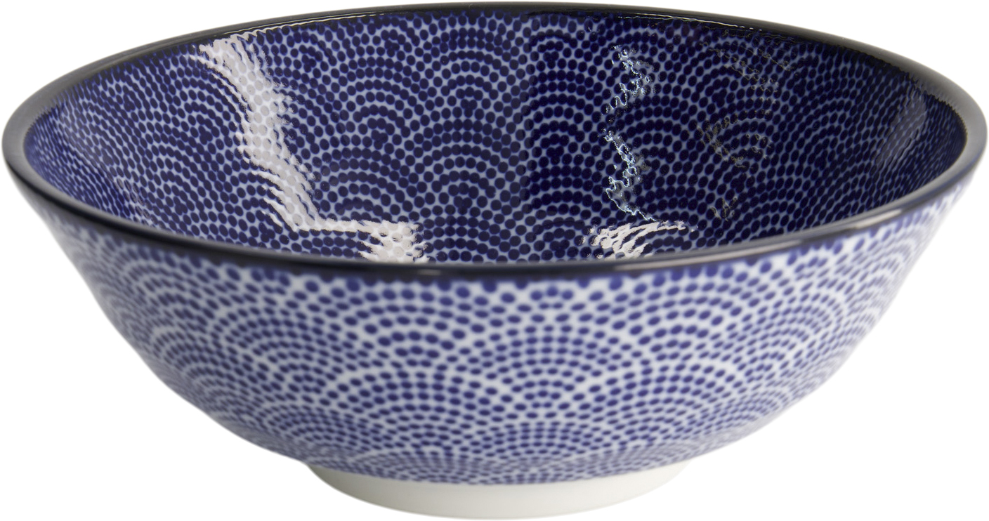 Nippon Blå Ramen Skål 21x7,8cm 1000ml Prikker