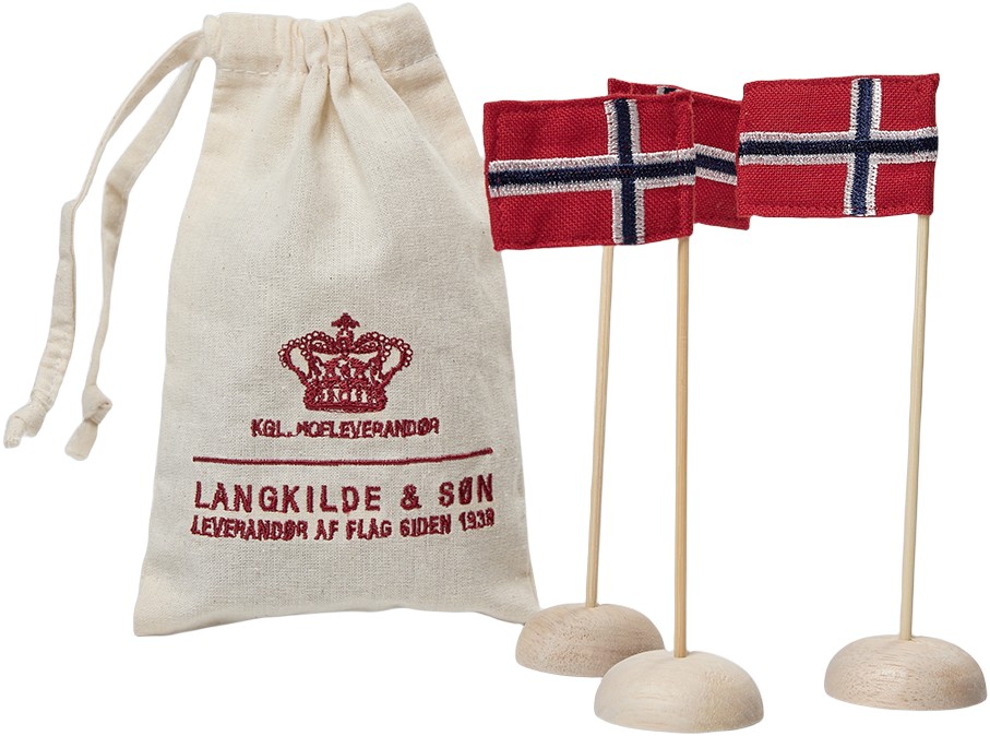 Mini Bordflag med Norske Flag