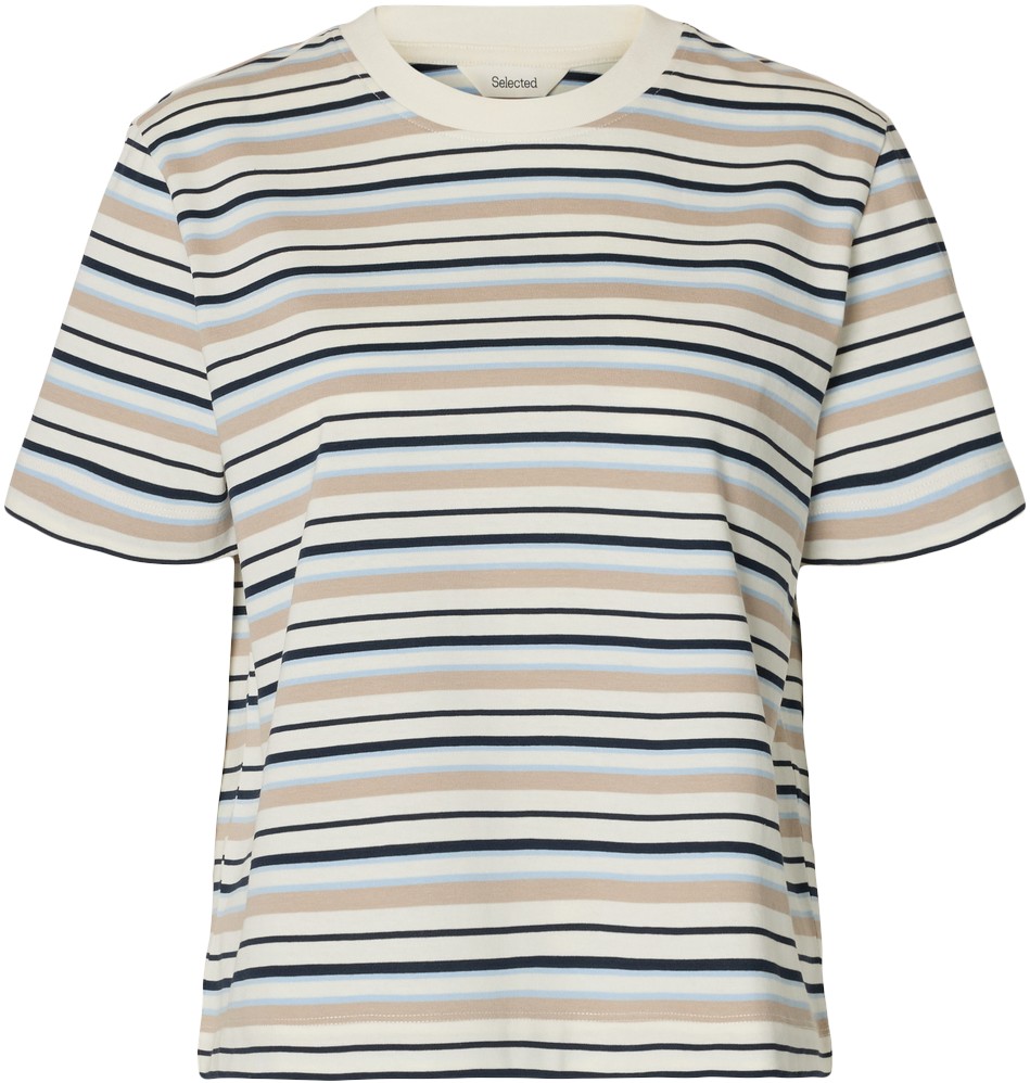 Slfessential SS Striped Boxy TEE NO