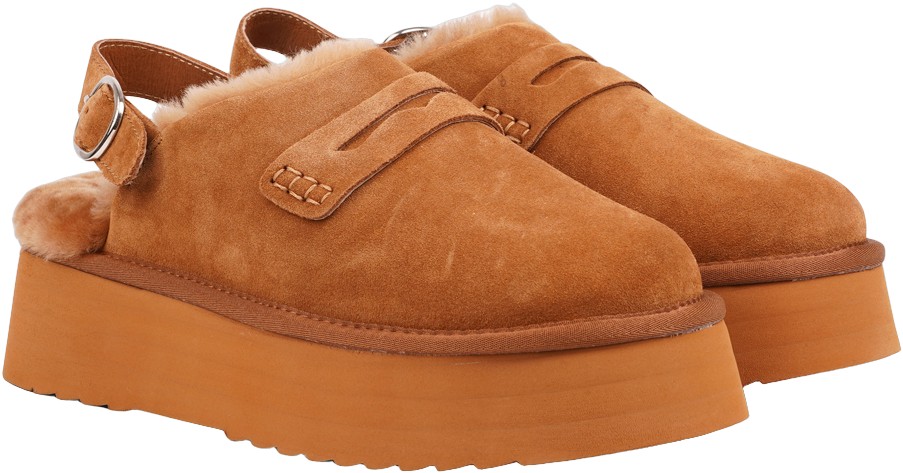Siple Suede Mules With Heel Strap AND Shearling