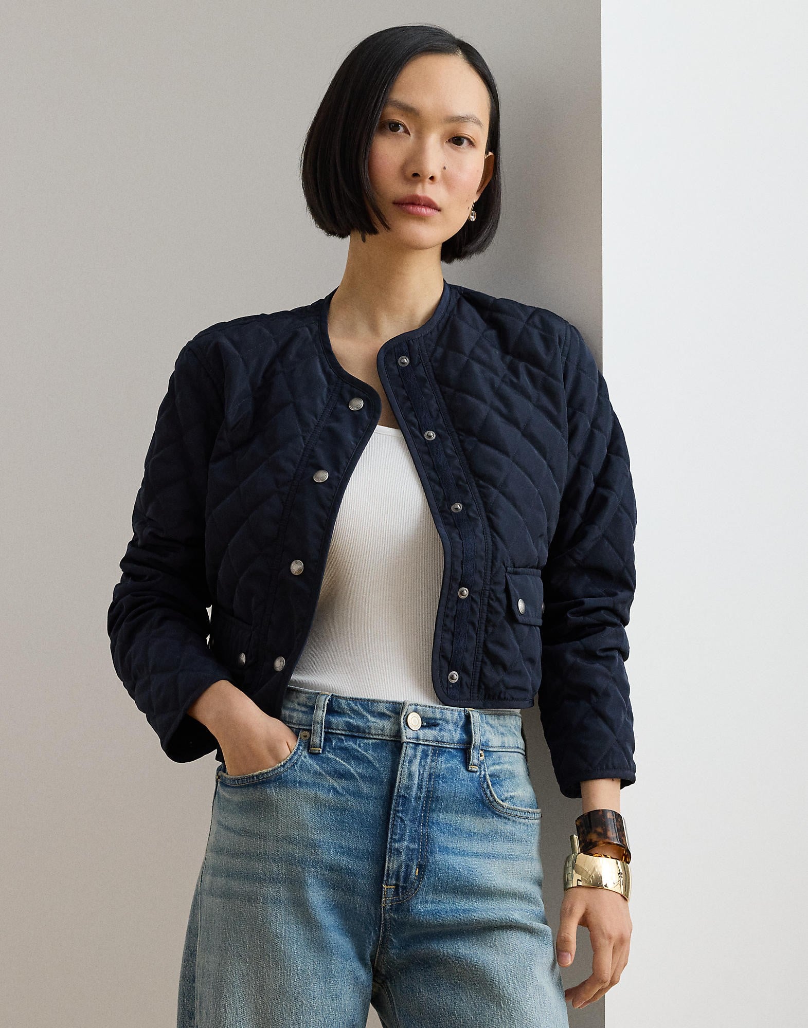 Diamondquilted Cropped Jacket - Køb til DKK 1.957 - Spar 30%