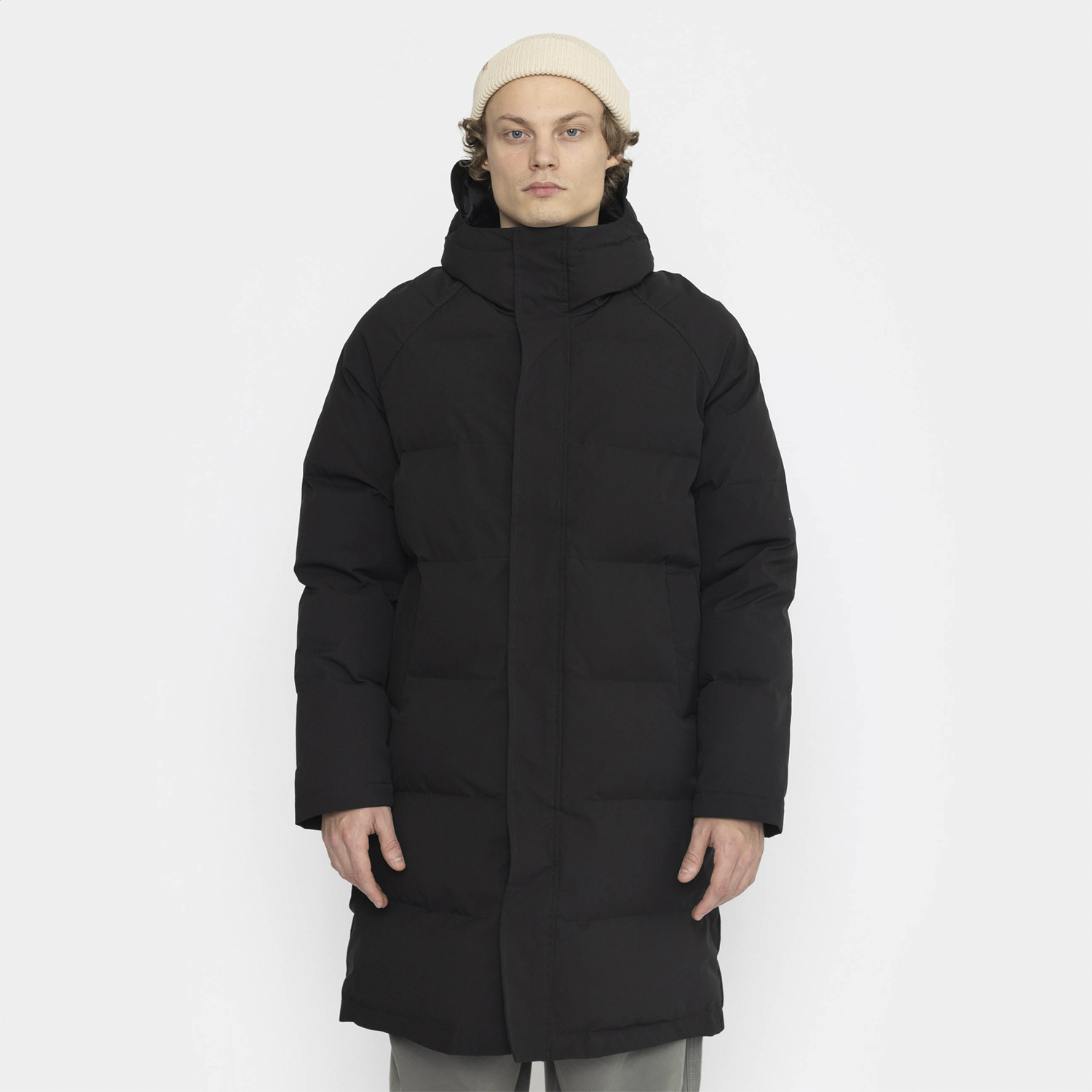 Technical Raglan Puffer Coat With Sorona Padding, Made in a