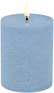 LED Pillar Candle, Sky Blue, Rustic, 7,8x10,1 cm - Køb til DKK 142 - Spar 25%