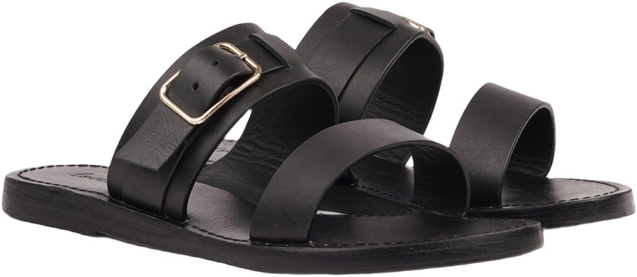 Lacco Adjustable Leather Sandal W/ Large Buckle
