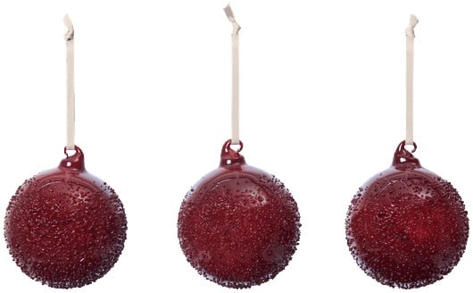 Flurry Glass Baubles Set of 3