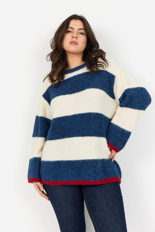 Curvy Wajolie 1 Pullover Blå