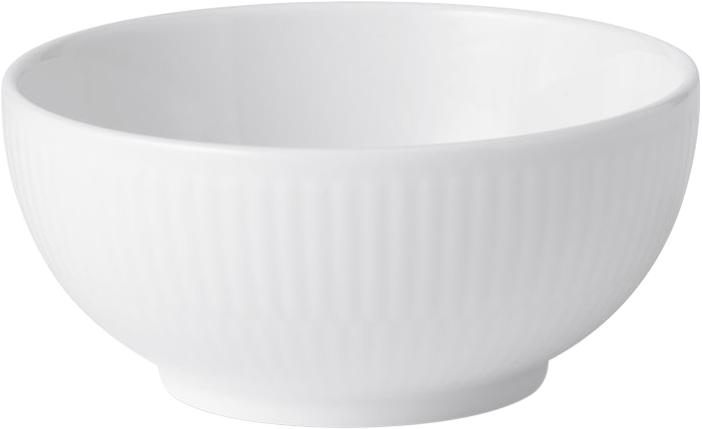 Hvid Riflet Skål 24 cl