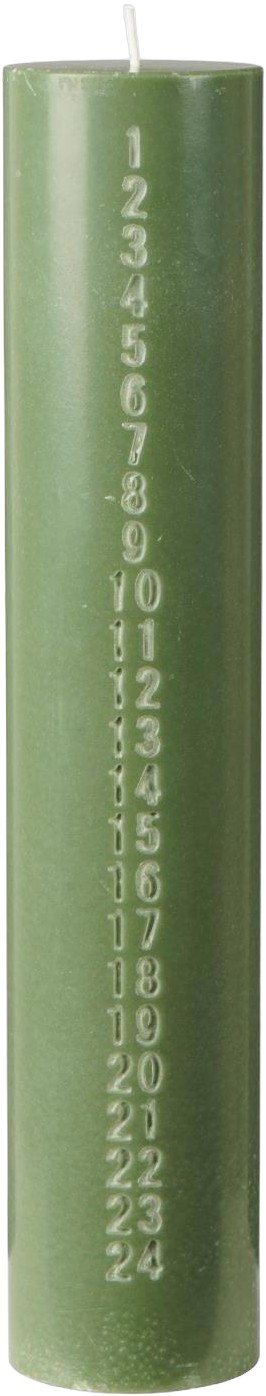 Kalenderlys 124 Præget tal Olivengrøn