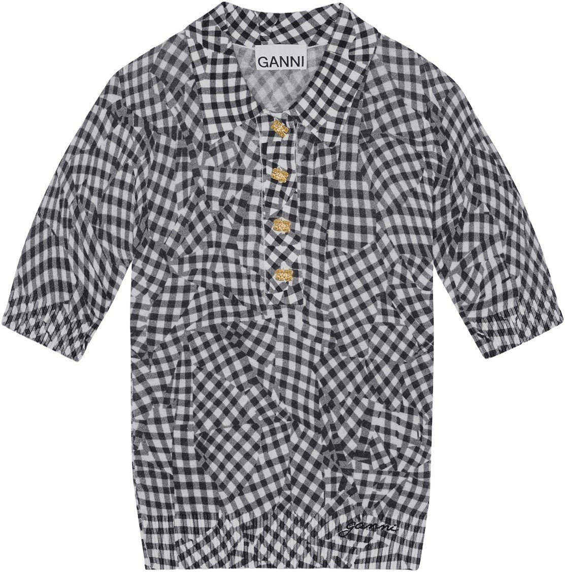 Sheer Cotton Printed Polo