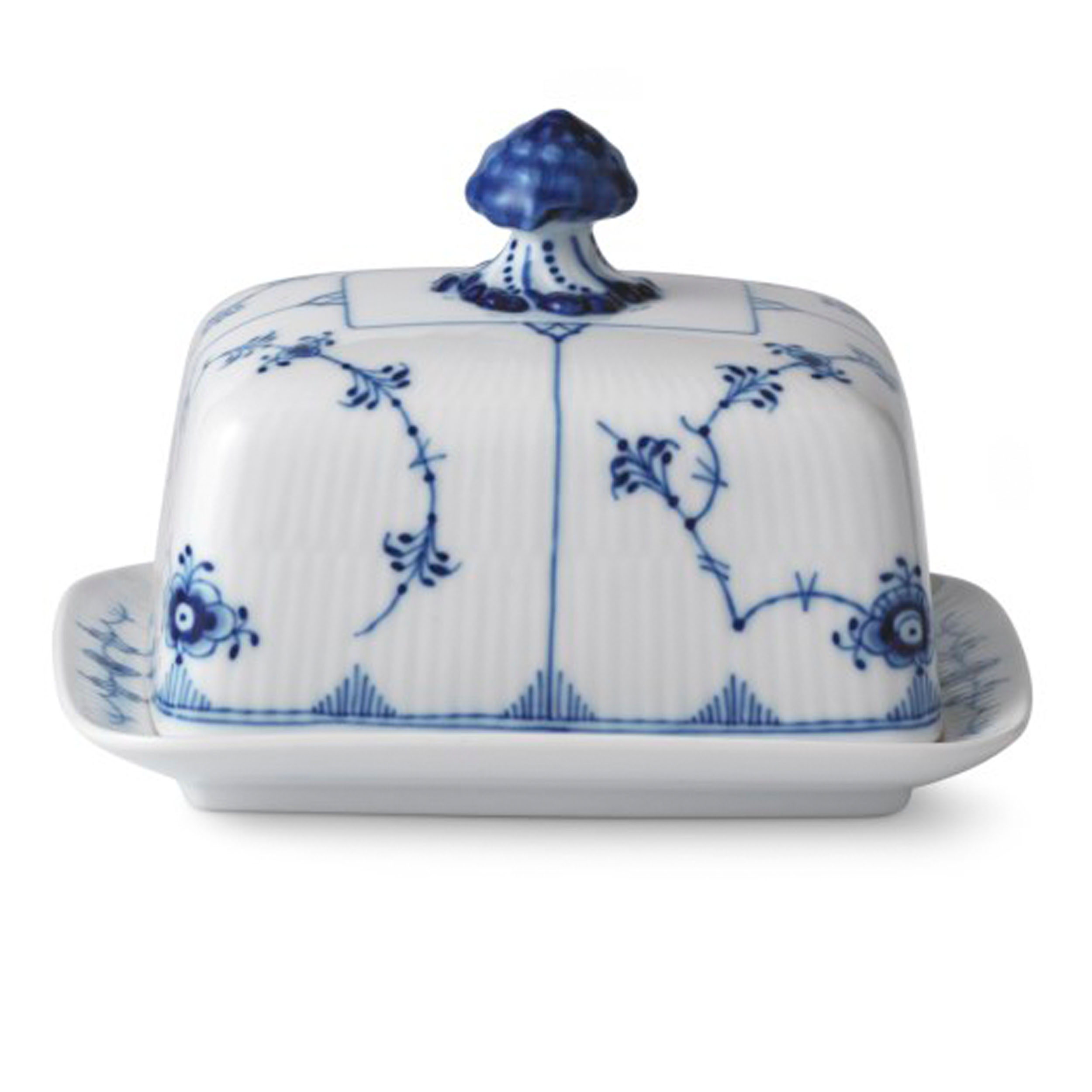 Musselmalet Riflet Smørskål