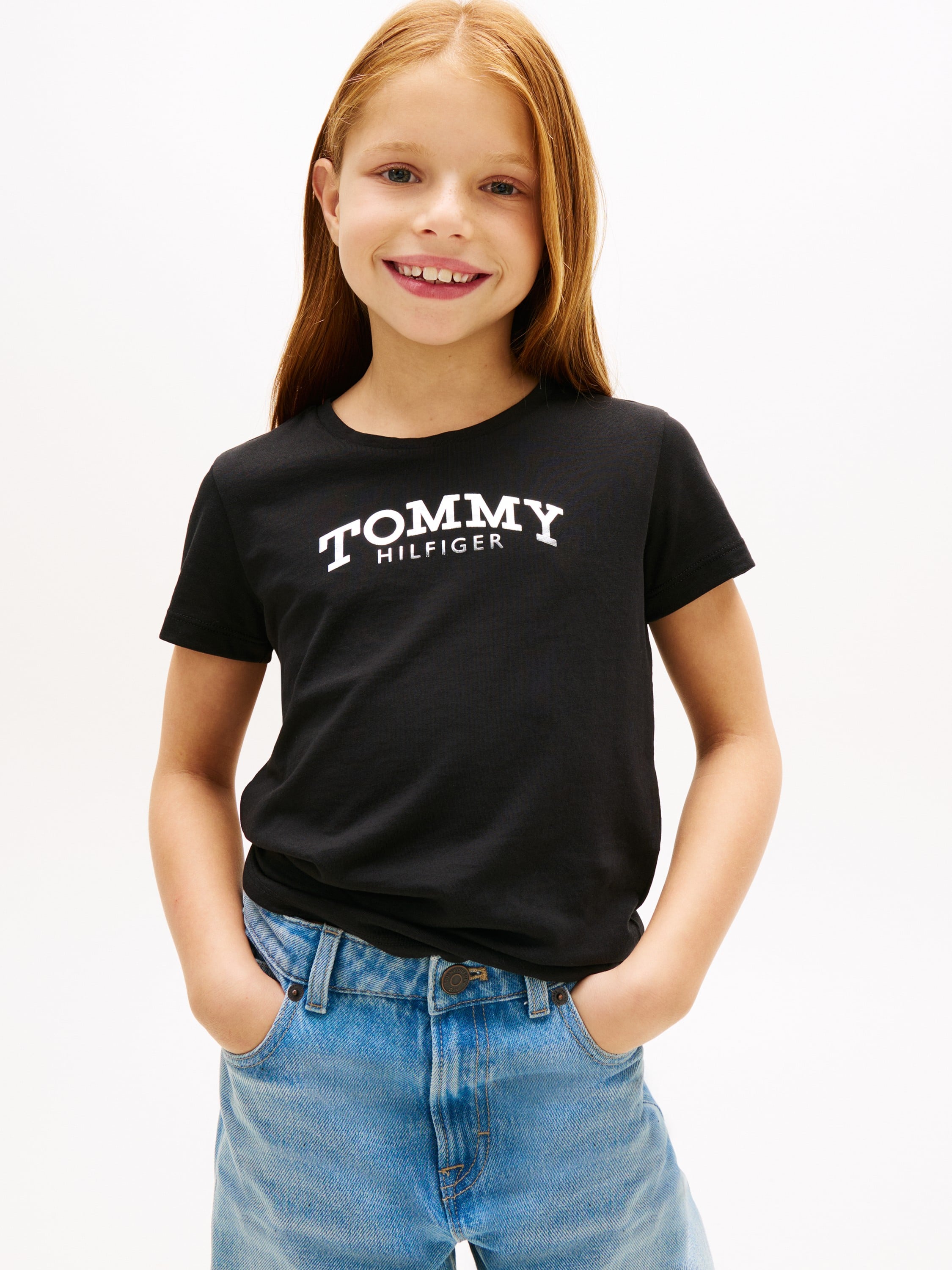 Metallic Logo Slim Crew Neck Tshirt - DKK 132 - Spar 29%