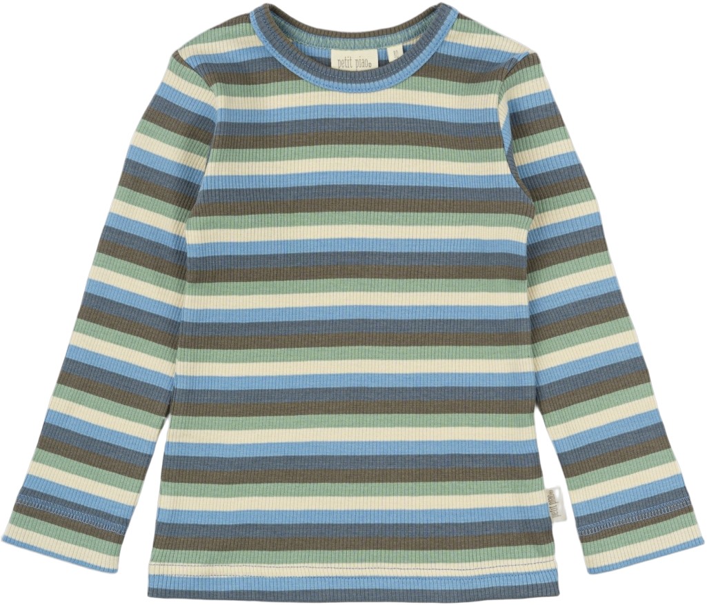 Tshirt L/S Modal Multi Striped