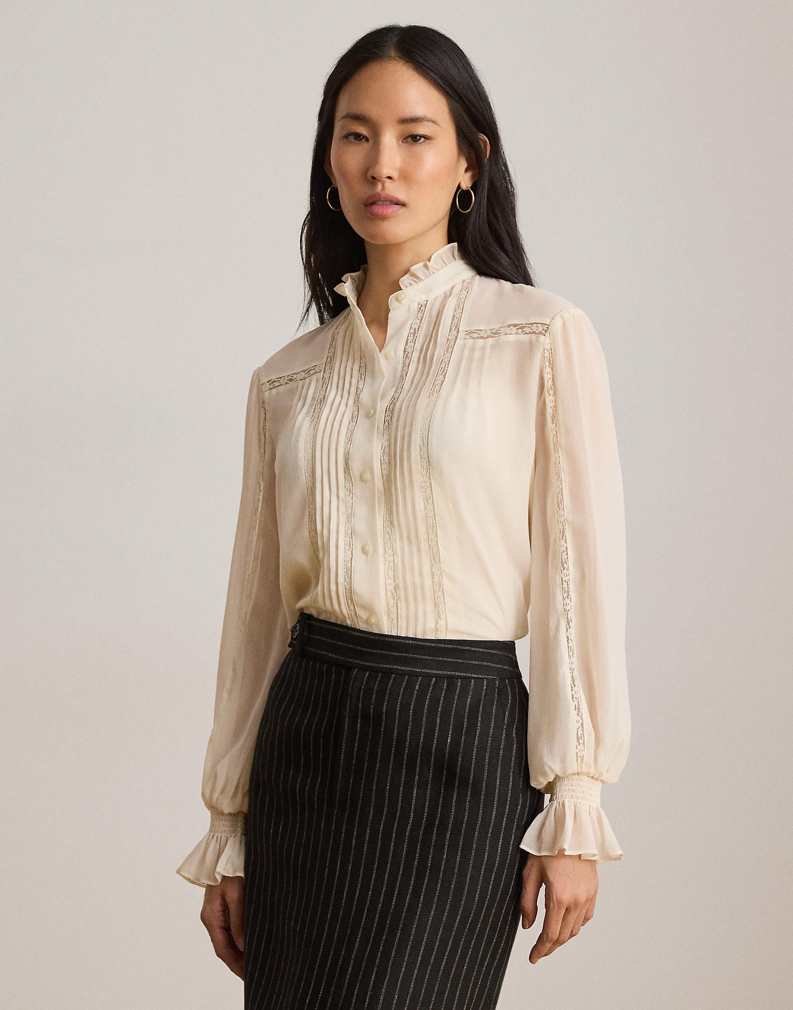 Lacetrim Crinkle Georgette Blouse - Køb til DKK 1.257 - Spar 30%