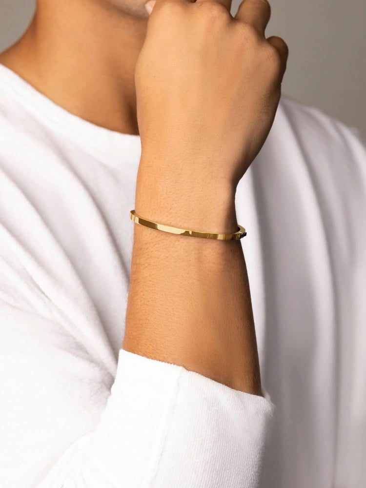 Men's Gold Plated Simplicity Bangle