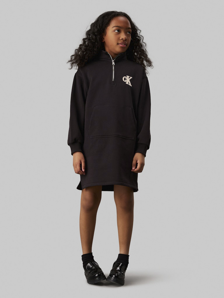 Teddy Monogram Zip Fleece Dress