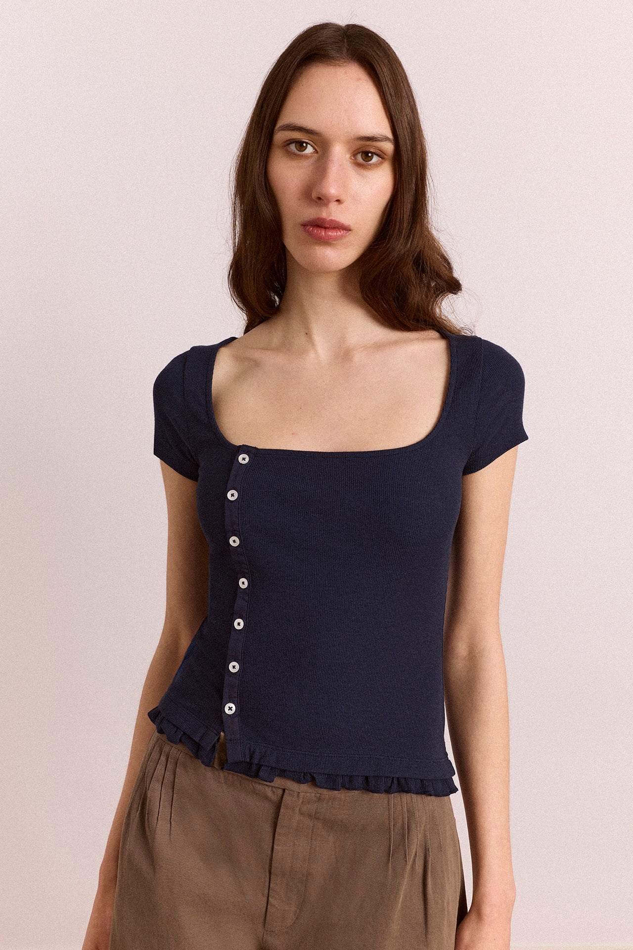 Posie Short Sleeve TOP Navy