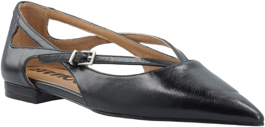 Biabari Cut Out Pointy Flat Faux Leather