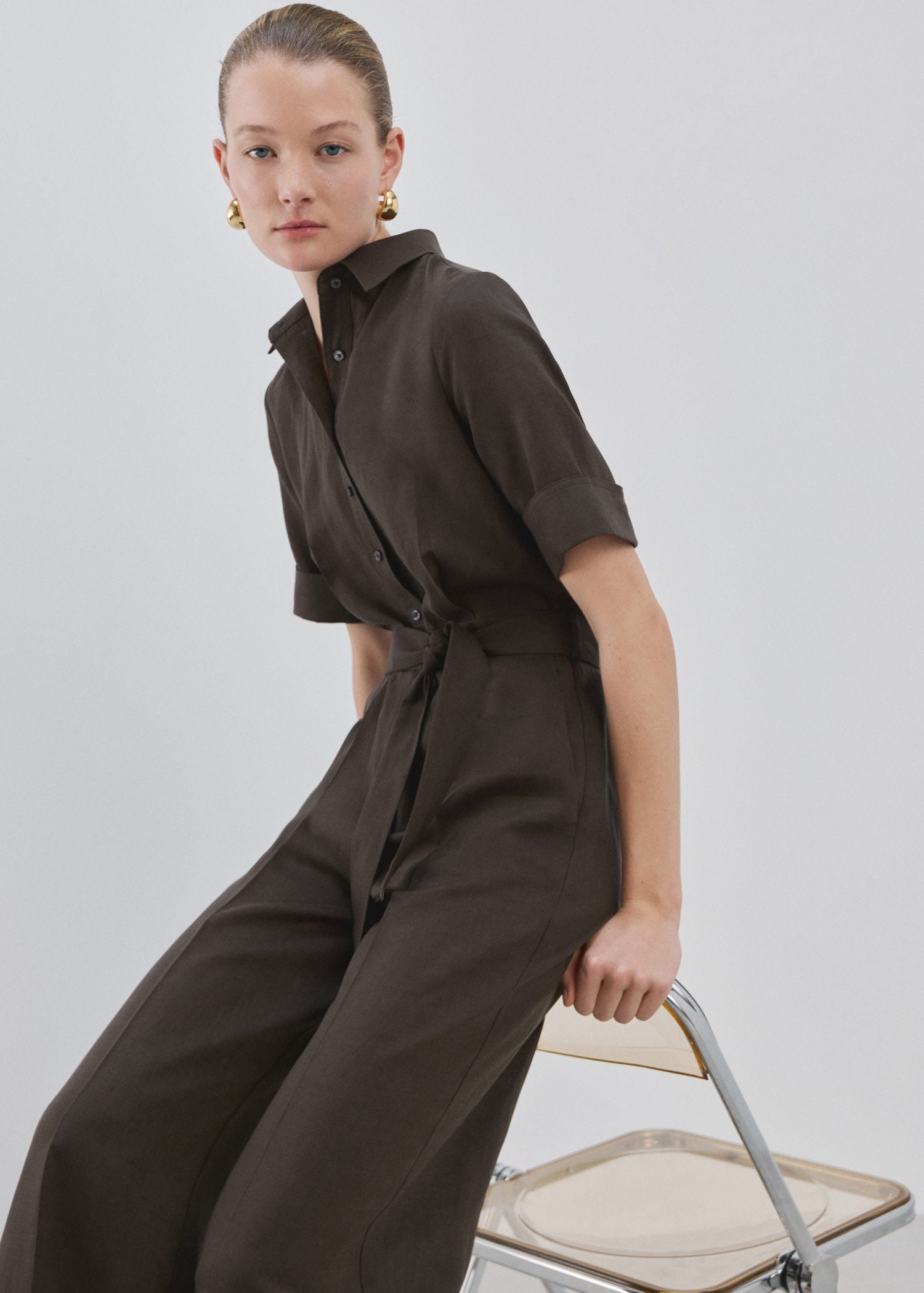 Lyocell Shirt Jumpsuit