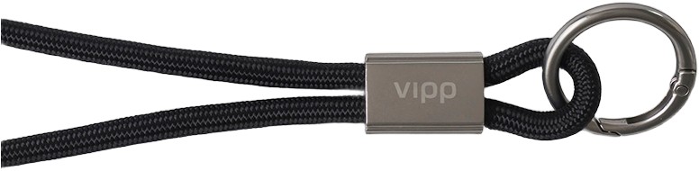 Vipp320 Key Strap, Loft, Black/metal, 18 cm