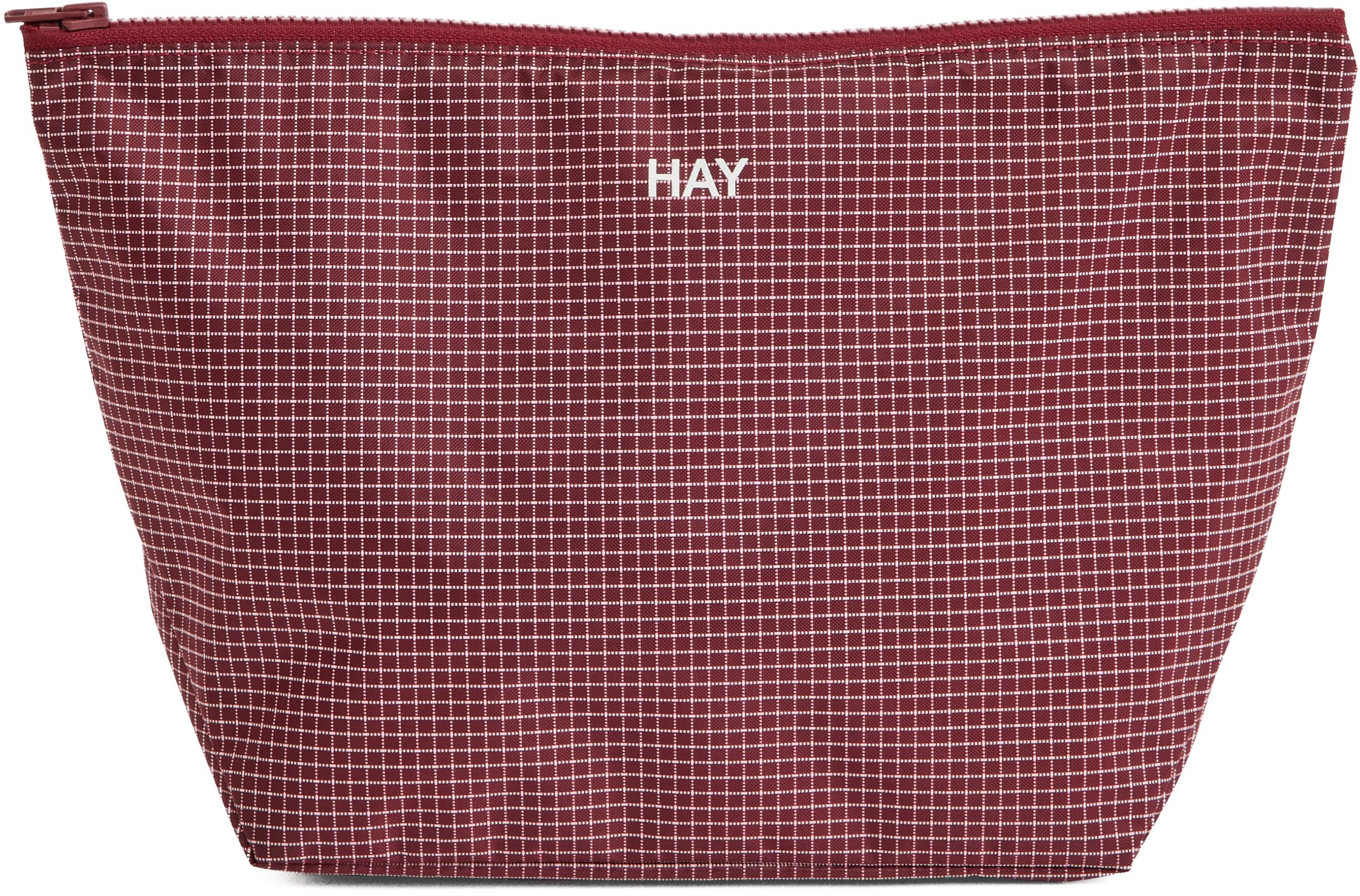 Grid Pouchmedium-burgundy