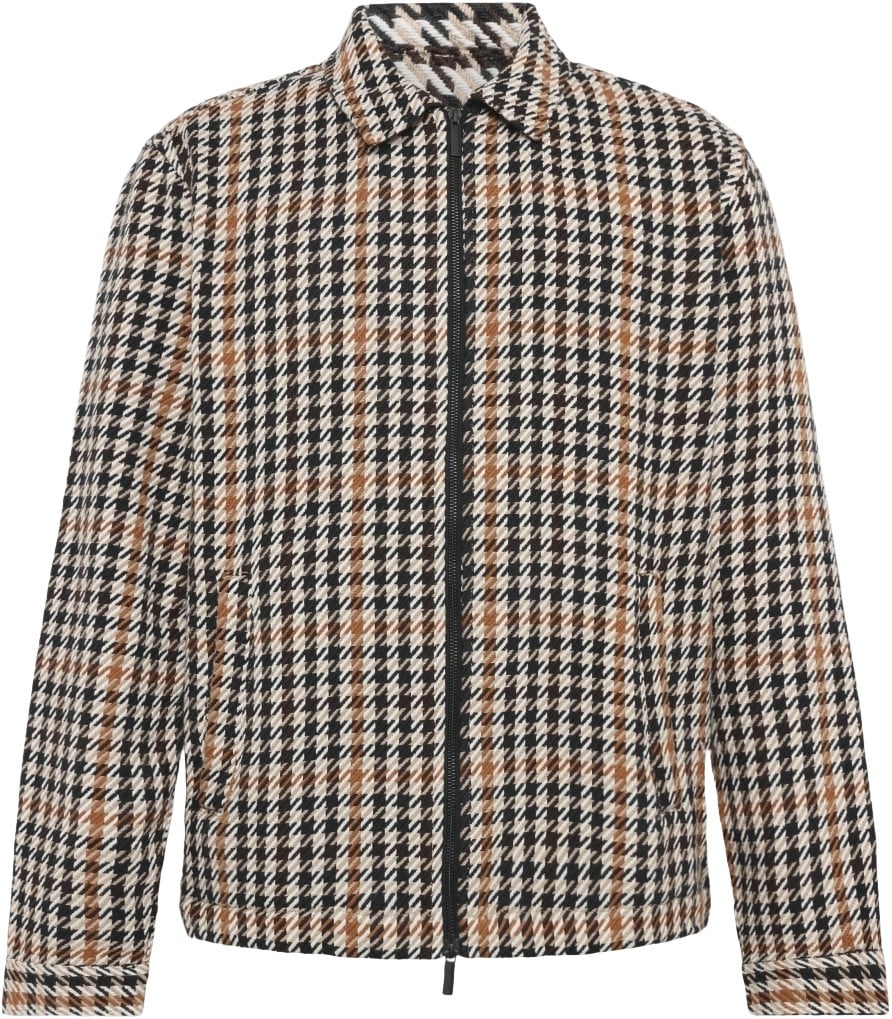 Houndtooth zip Overshirt