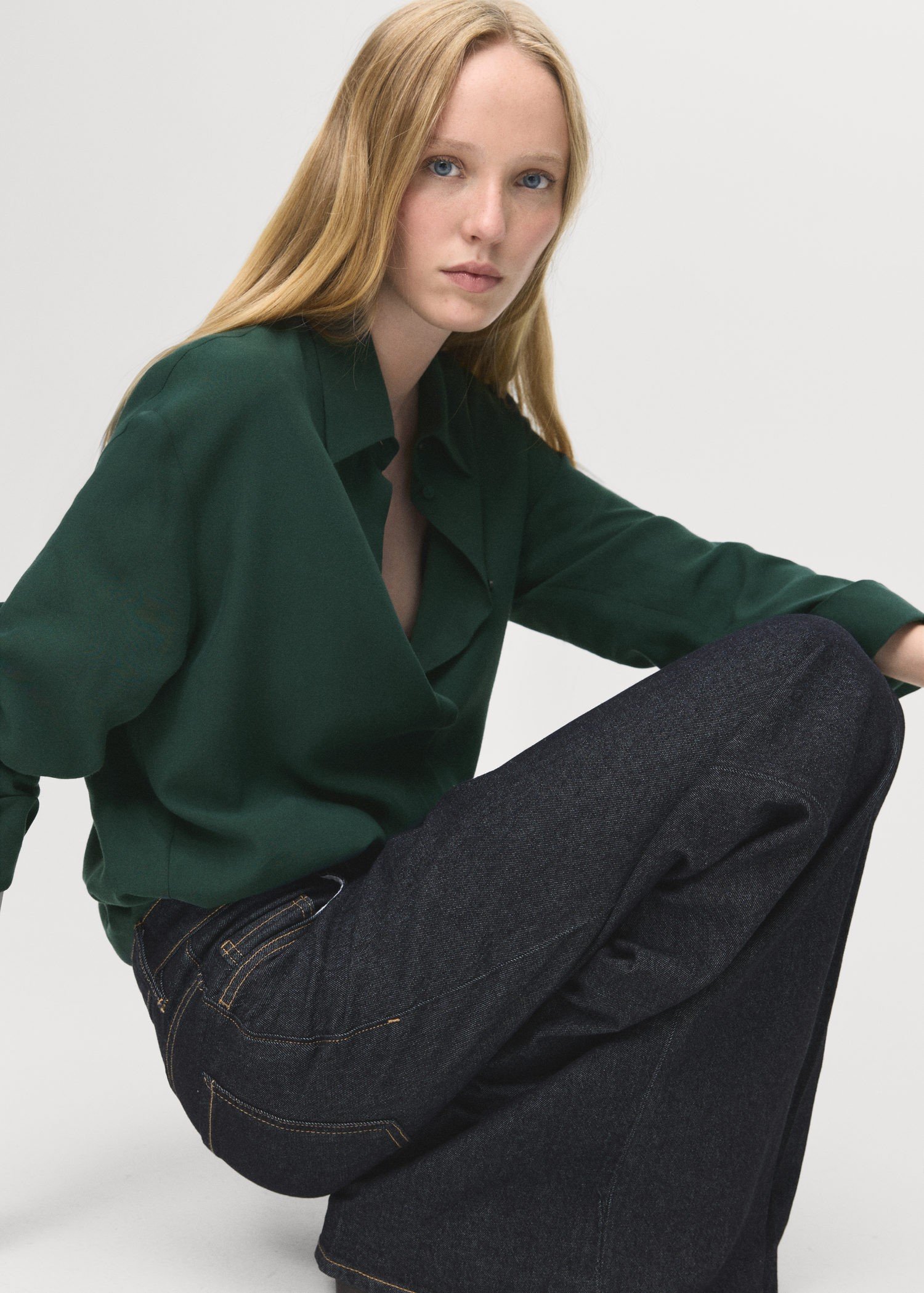 Lyocell Shirt With Hidden Buttons