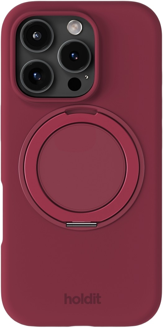 Silicone Stand Case Iphone 16 Pro Red Velvet